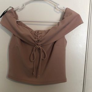 Blush Off The Shoulder Crop Top